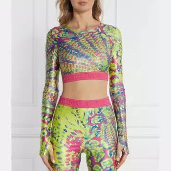 Узкая блузка Versace, зеленый