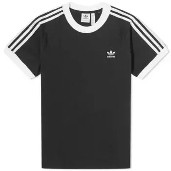 Узкая футболка Adidas с 3 полосками, черный