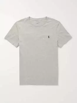 Узкая футболка из хлопкового джерси POLO RALPH LAUREN, серый