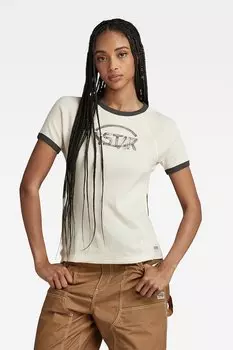 Узкая футболка из органического хлопка G-Star Raw, белый