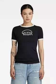 Узкая футболка из органического хлопка G-Star Raw, черный