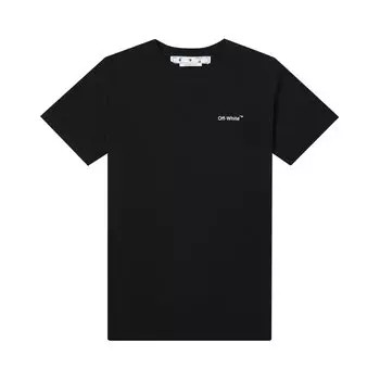 Узкая футболка Off-White Wave Diag, Черный/Белый