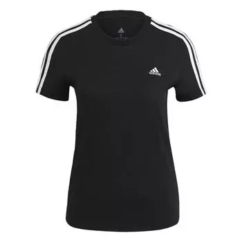 Узкая футболка с 3 полосками LOUNGEWEAR Essentials ADIDAS, цвет schwarz