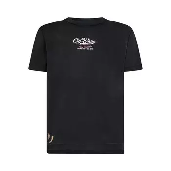 Узкая футболка с короткими рукавами Off-White Wave Off Raw, цвет Черный/Белый