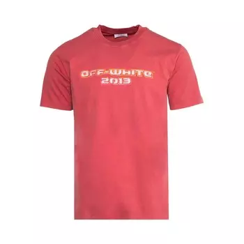 Узкая футболка с короткими рукавами Off-White Digit Bacchus, Rio Red/Multicolor