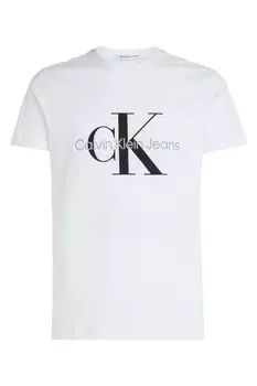 Узкая футболка с монохромным логотипом Calvin Klein, белый