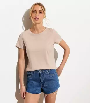 Узкая футболка Stone с круглым вырезом New Look, светло-серый