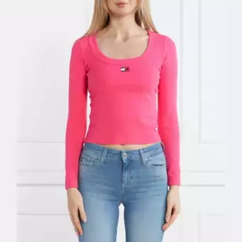 Узкая футболка в рубчик Tjw с укороченной блузкой ls Tommy Hilfiger, розовый