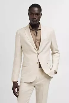 Узкая куртка Амальфи Mango, светло-бежевый