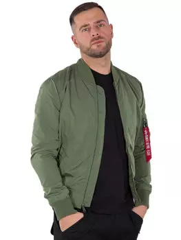 Узкая куртка-бомбер Alpha Industries, зеленый