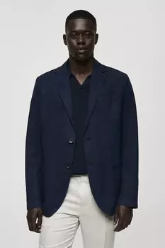 Узкая куртка Delave Mango, темно-синий