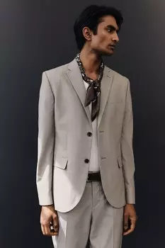 Узкая куртка H&M, бежевый