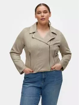 Узкая куртка из искусственной кожи Vero Moda Curve, серый