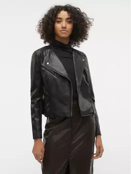 Узкая куртка из искусственной кожи Vero Moda, черный