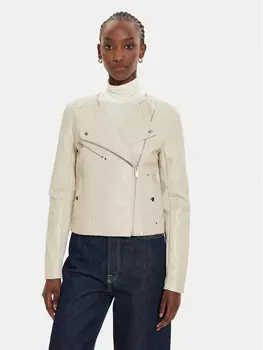 Узкая куртка из искусственной кожи Vero Moda, бежевый