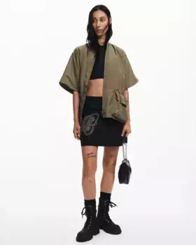 Узкая мини-юбка с бабочкой Desigual, черный