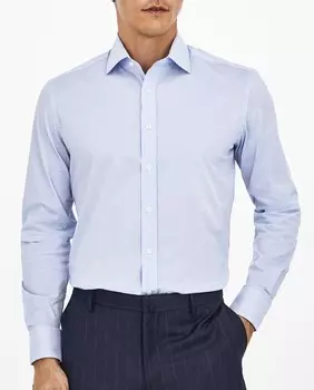 Узкая мужская рубашка в голубую полоску Hackett, светло-синий