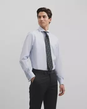 Узкая мужская рубашка в полоску Silbon, светло-синий