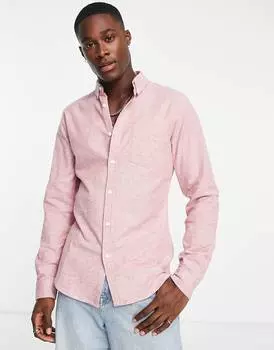Узкая оксфордская рубашка бордового цвета ASOS DESIGN