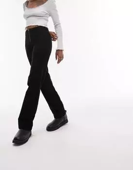 Узкая расклешенная короткая молния спереди Topshop Petite черного цвета