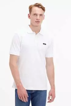 Узкая рубашка-поло из эластичного пике Calvin Klein, белый