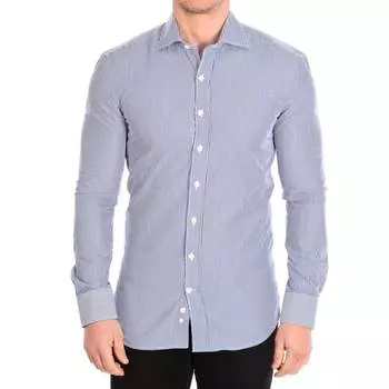 Узкая рубашка с длинными рукавами orlando4 тонкий мужчина Cafe Coton, синий
