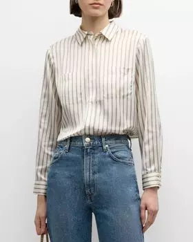 Узкая рубашка с карманами FRAME, цвет Cypress Multi