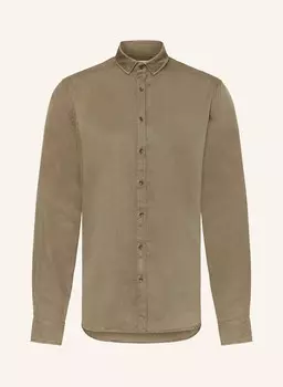Узкая рубашка свободного кроя Q1 Manufaktur, хаки