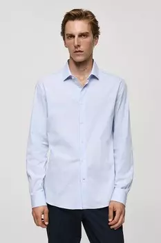 Узкая рубашка Vecchia Mango, белый, синий