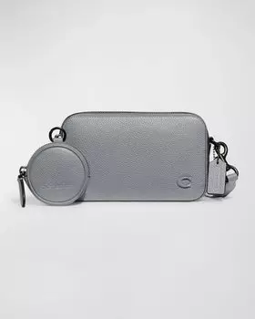 Узкая сумка через плечо Charter из шагреневой кожи на молнии Coach, цвет Grey Blue