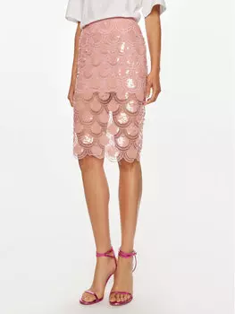 Узкая юбка-карандаш Rotate, розовый