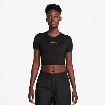 Узкая укороченная футболка с короткими рукавами и графикой JORDAN, цвет black/legend md brown