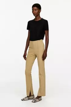 Узкие эластичные брюки Arket, бежевый