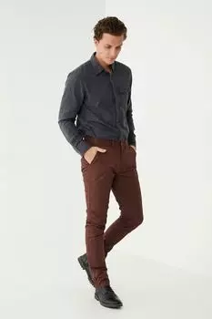 Узкие эластичные брюки чинос FatFace Fat Face, коричневый