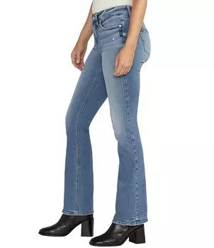 Узкие эластичные джинсы Bootcut со средней посадкой Silver Jeans Co. Suki, синий