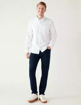 Узкие эластичные джинсы чайного цвета Marks & Spencer, синий