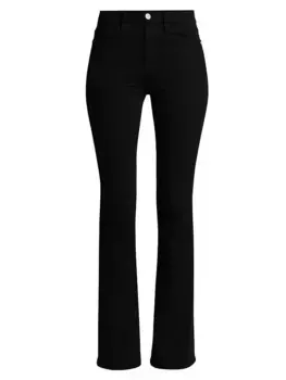 Узкие эластичные джинсы Le Mini с вырезом под завязку Frame, цвет film noir