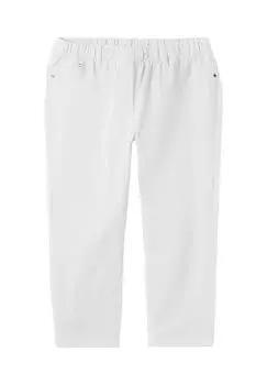 Узкие брюки 7/8 с эластичным поясом из эластичного твила sheego, белый