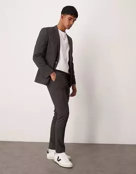 Узкие брюки ASOS DESIGN с текстурой «соль и перец»