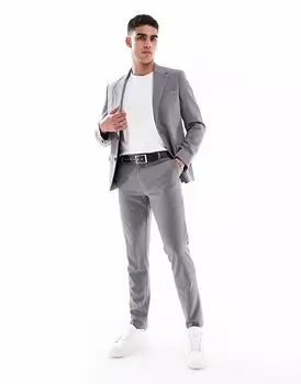 Узкие брюки ASOS DESIGN темно-серого цвета с четырехсторонней растяжимостью