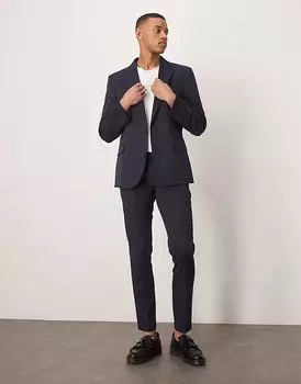 Узкие брюки ASOS DESIGN темно-синего цвета