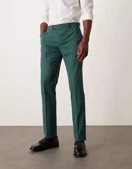 Узкие брюки ASOS DESIGN в зеленую клетку