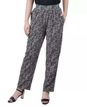 Узкие брюки без застежек с принтом Petite NY Collection
