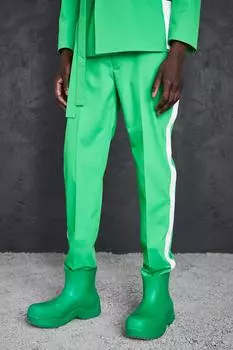 Узкие брюки Boohoo, зеленый