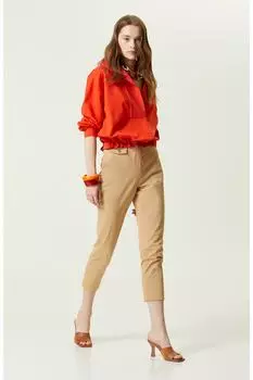 Узкие брюки Camel с высокой талией Network, коричневый