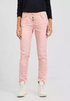 Узкие брюки Cecil, средняя талия, розовый