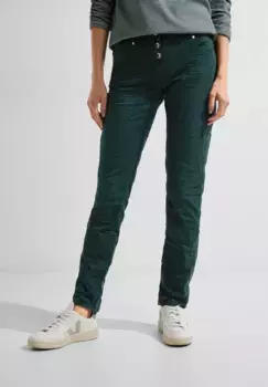 Узкие брюки Cecil, средняя талия, зеленый