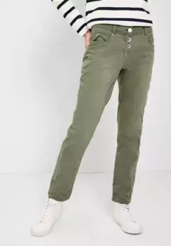 Узкие брюки Cecil, средняя талия, зеленый