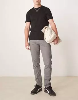 Узкие брюки чинос ASOS DESIGN серого цвета