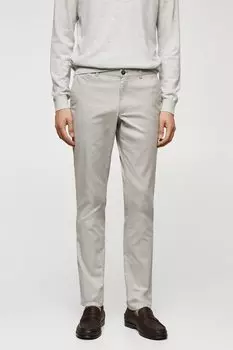 Узкие брюки чинос Barna Mango, серый